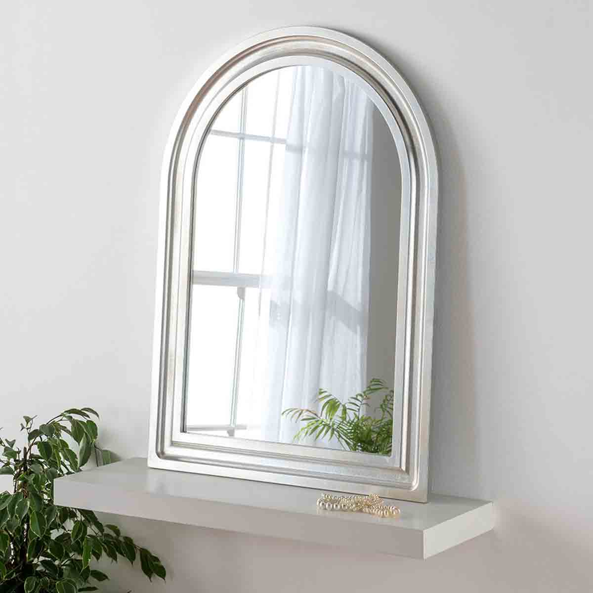 Yearn Mirrors Yearn Bohemian Arch Mirror Silver 87(h)x62Cm(w)