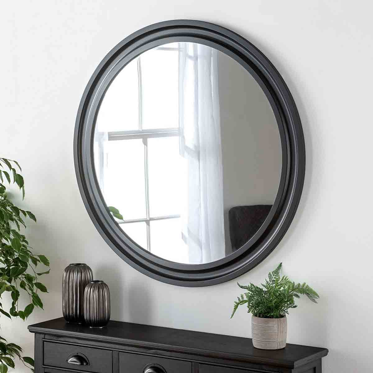 Yearn Mirrors Yearn Bohemian Round Mirror Black 120Cm