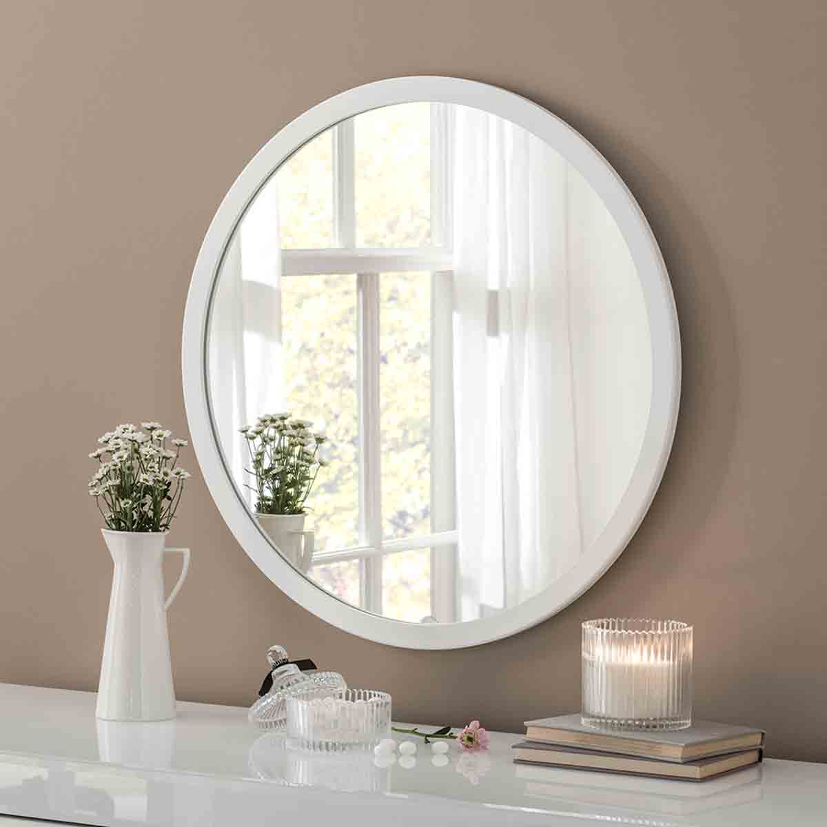 Yearn Mirrors Yearn Classic Round White Mirror 110Cm