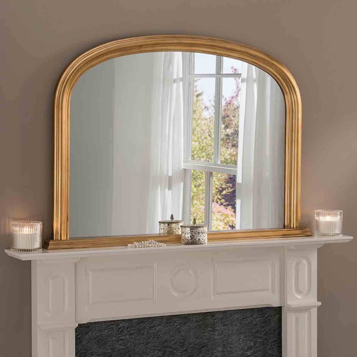 Yearn Mirrors Yearn Contemporary Overmantle Mirror Gold 112(w)x77Cm(h)