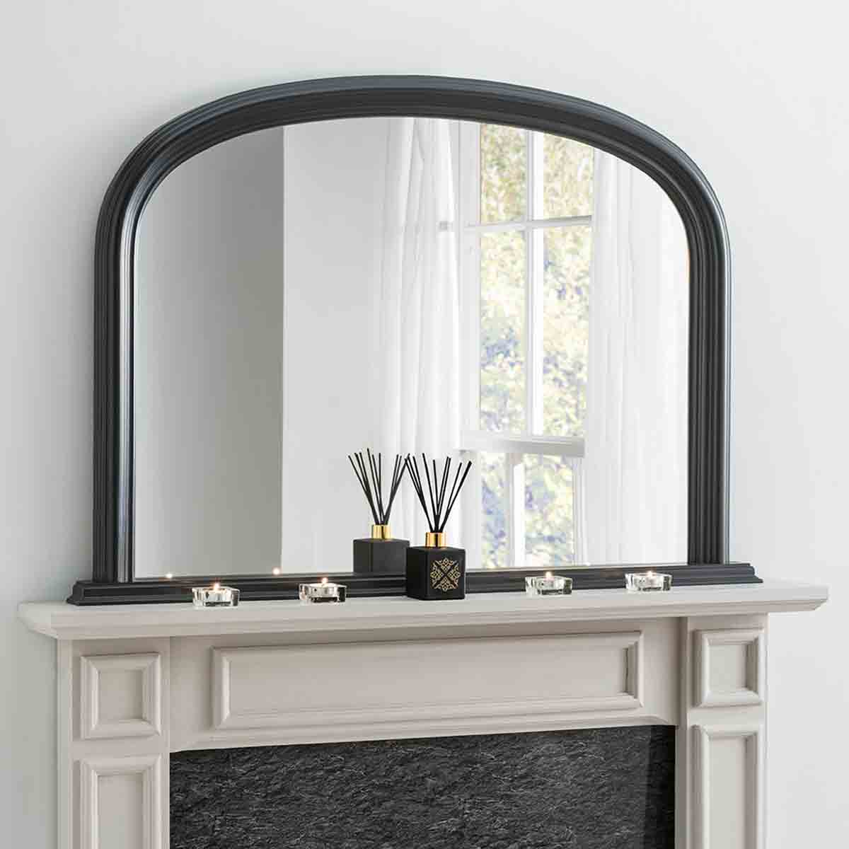 Yearn Mirrors Yearn Contemporary Overmantle Mirror Black 112(w)x77Cm(h)