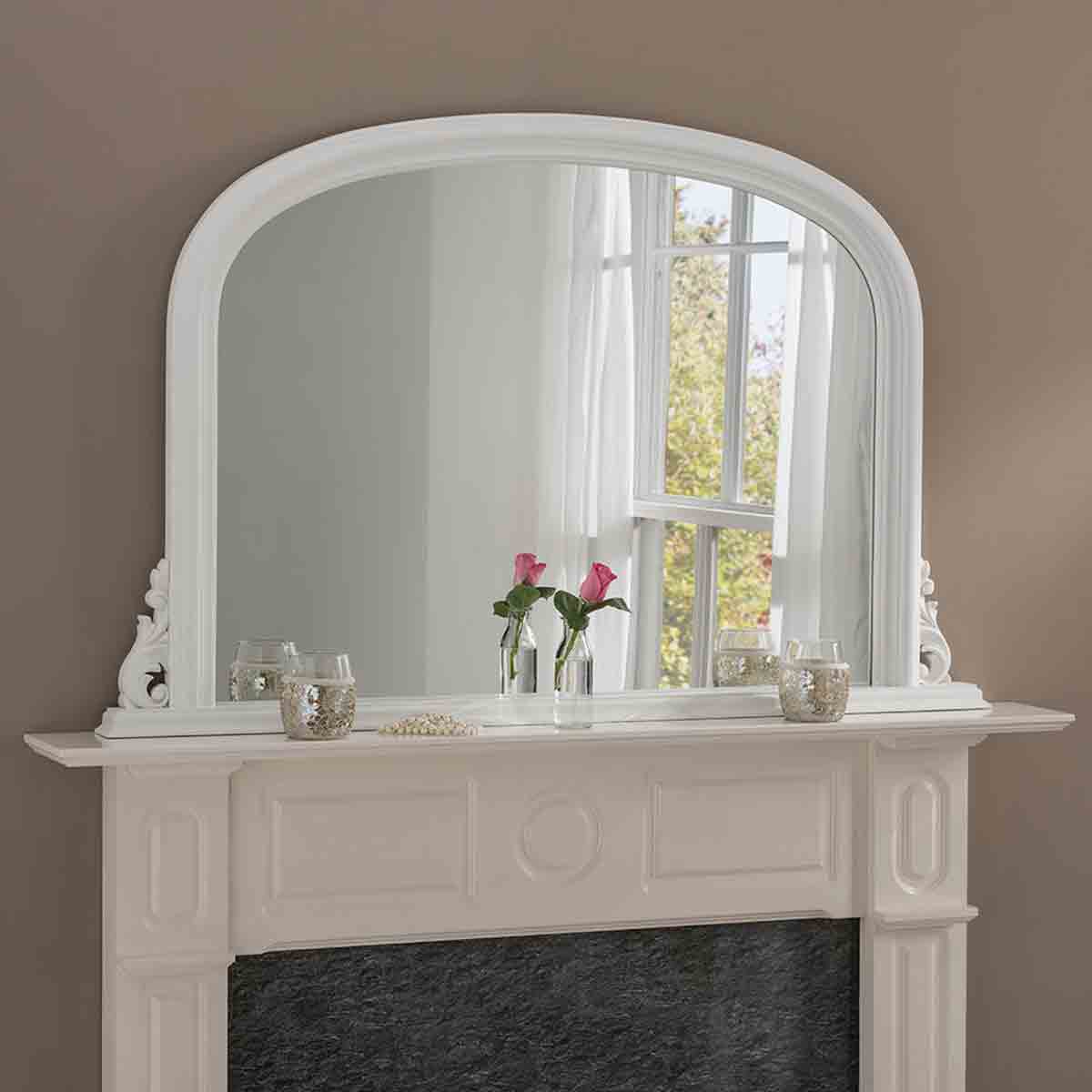 Yearn Mirrors Yearn Classic Overmantle Mirror White 122(w)x77Cm(h)