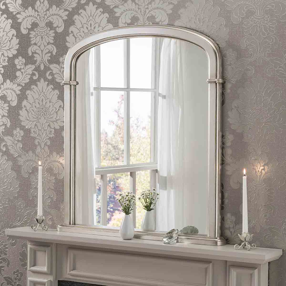 Yearn Mirrors Yearn Arched Overmantle Mirror Silver 81(w)x86Cm(h)
