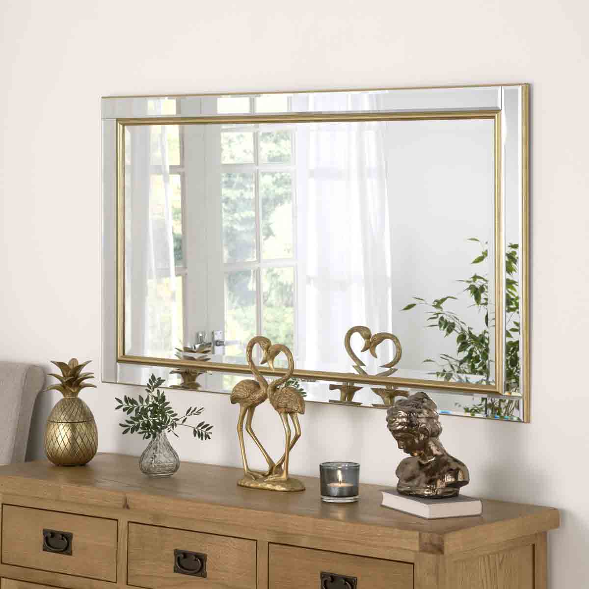 Yearn Mirrors Yearn Soft Brass Bevelled Mirror 137X107Cm
