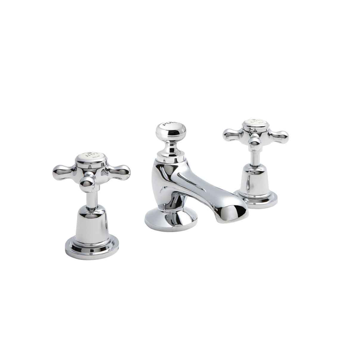 B C Designs BC Designs Victrion Crosshead 3Th Basin Mixer Chrome