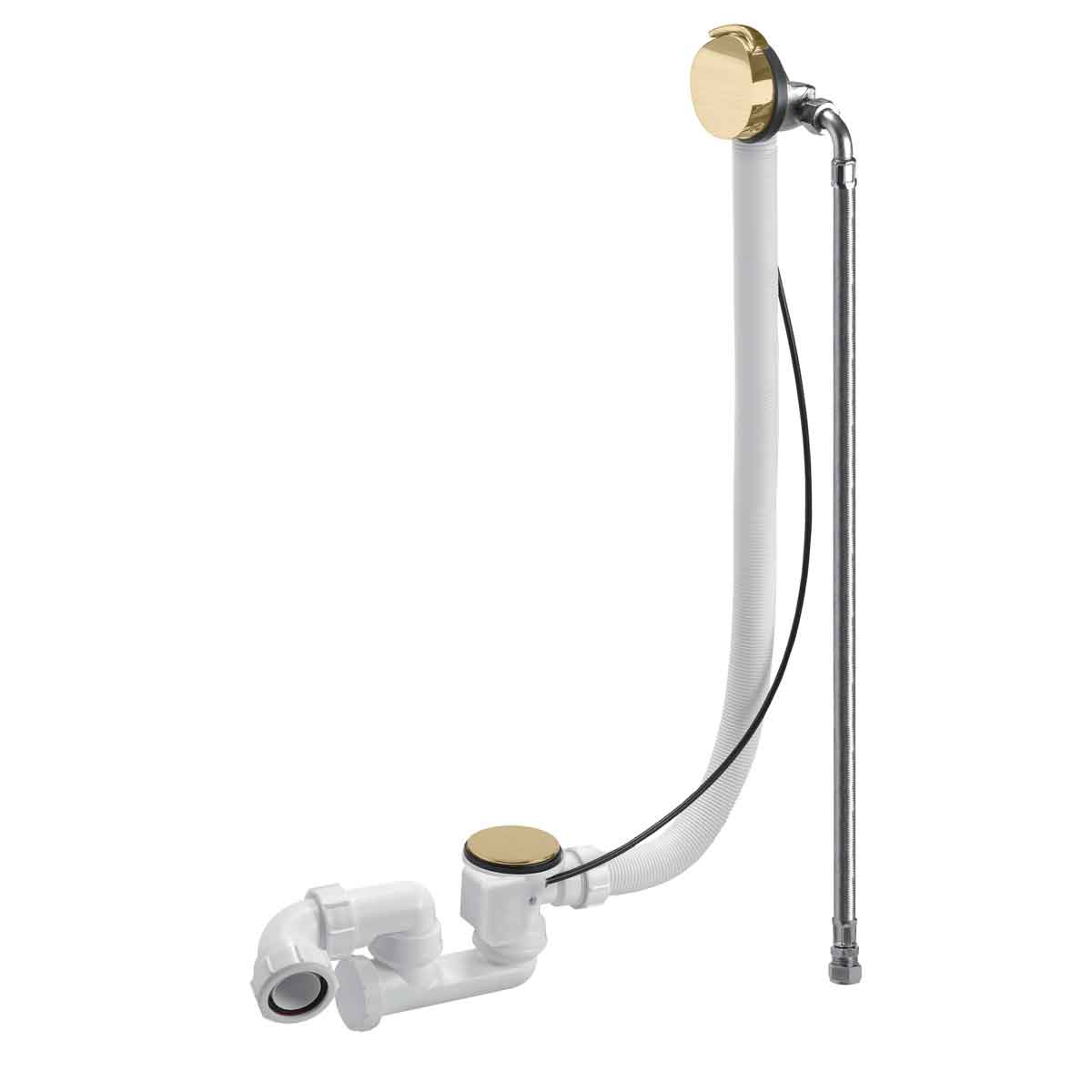 B C Designs BC Designs Overflow Filler & Push Down Waste Brushed Gold