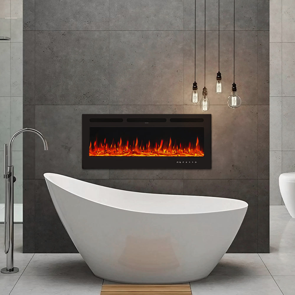 50 Inch Wall Mounted Electric Fireplace with Remote