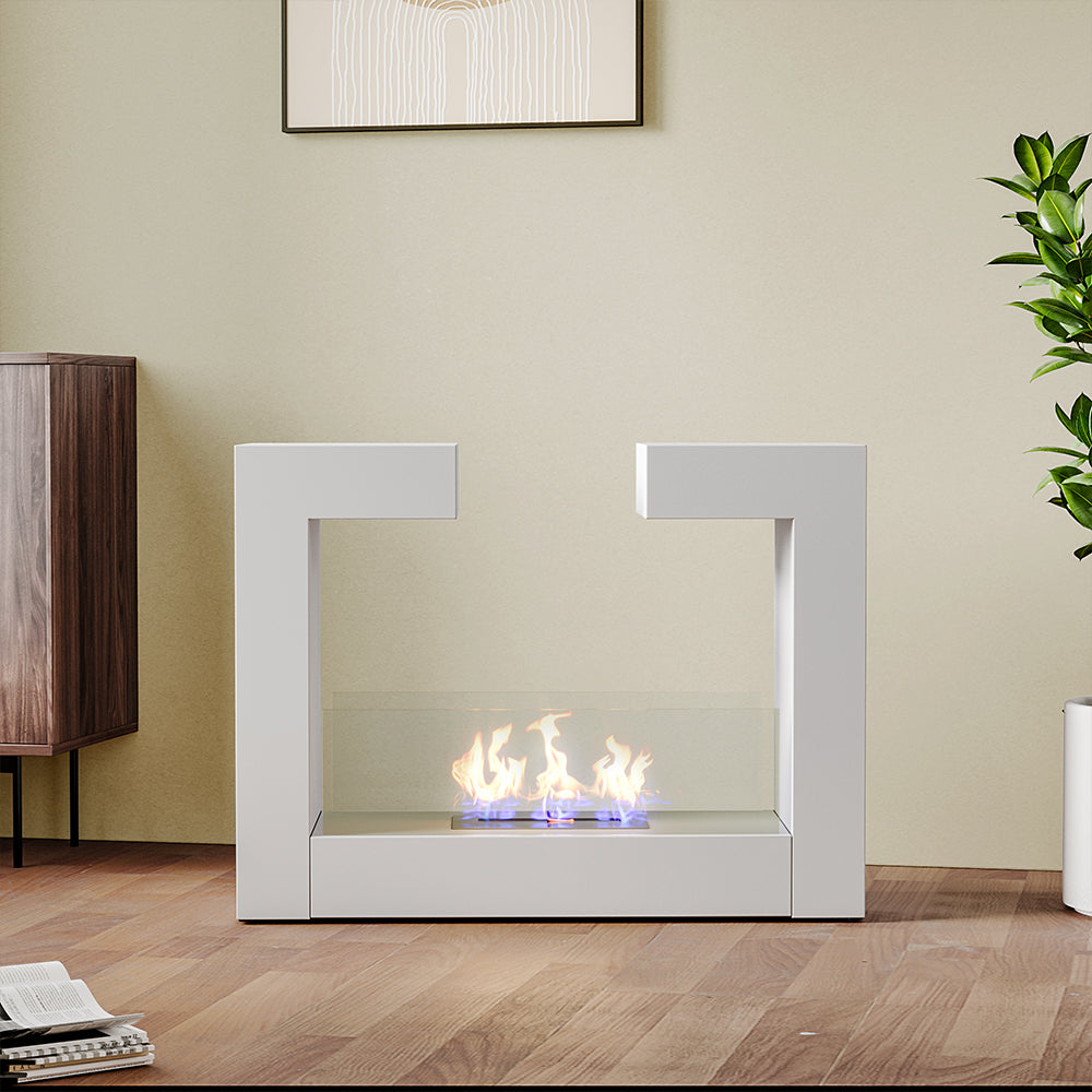 Rectangular Freestanding Bio Ethanol Fireplace