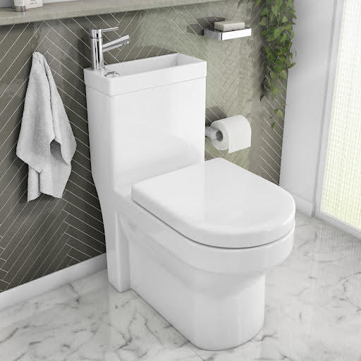 Affine Tivoli 2-in-1 Close Coupled Toilet With Sink On Top - Tap & Waste Incl