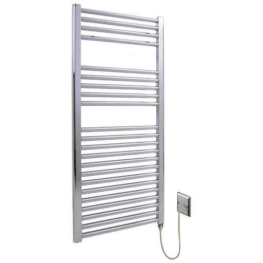 AKW Low Surface Temperature Flat Electric Heated Towel Rail Chrome - 800 x 300mm