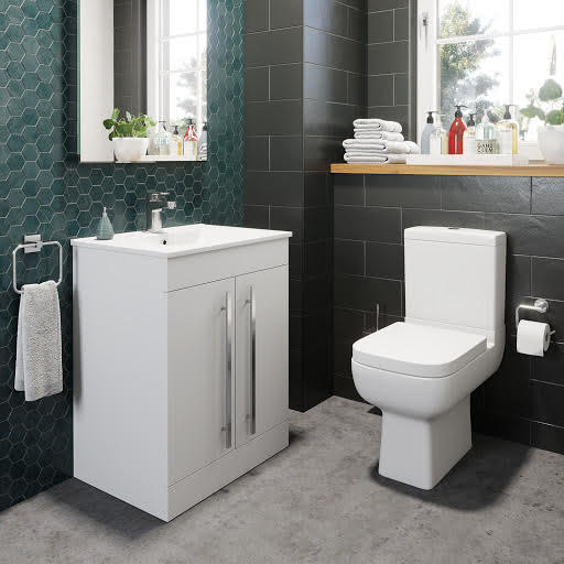 Amelie Close Coupled Toilet & Artis Vanity Unit 600mm
