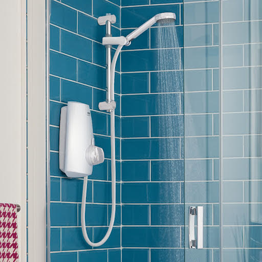 Aqualisa Aquastream Thermostatic Power Shower With Pump - White 813.40.20