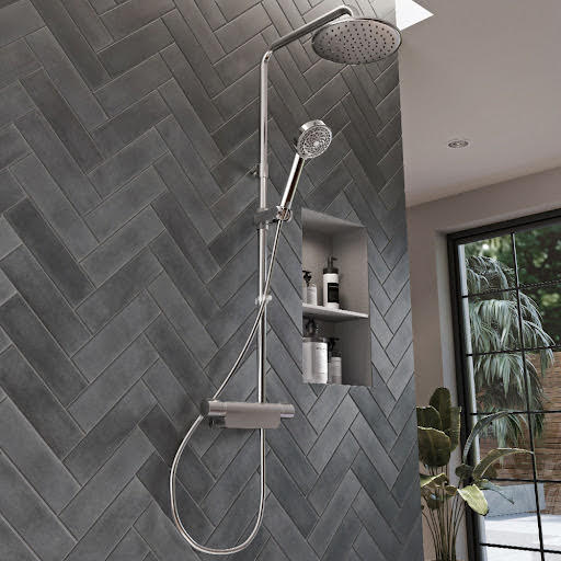 Aqualisa Midas 220 Thermostatic Bar Mixer Shower with Adjustable & Fixed Head - MD220SC