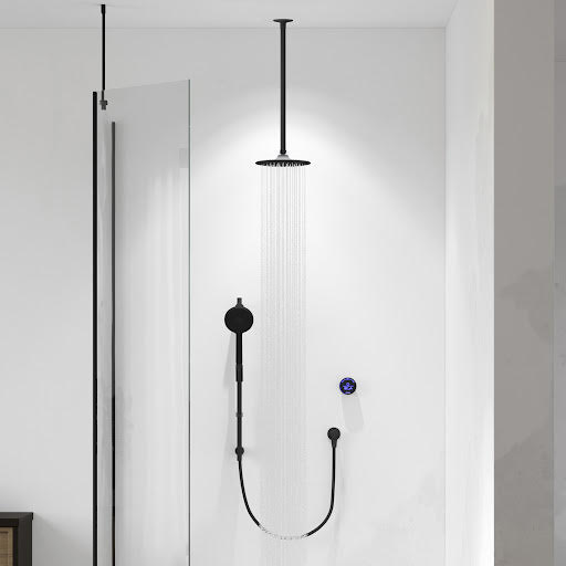 Aqualisa Smart Glo Dual Ceiling Fed Concealed Digital Shower -Black (Gravity Pumped) GLOMB.A2.BV.DVFC.22