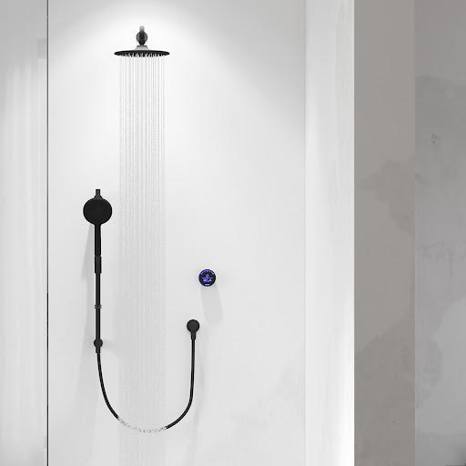 Aqualisa Smart Glo Dual Wall Fed Concealed Digital Shower - Black (HP/Combi) GLOMB.A1.BV.DVFW.22