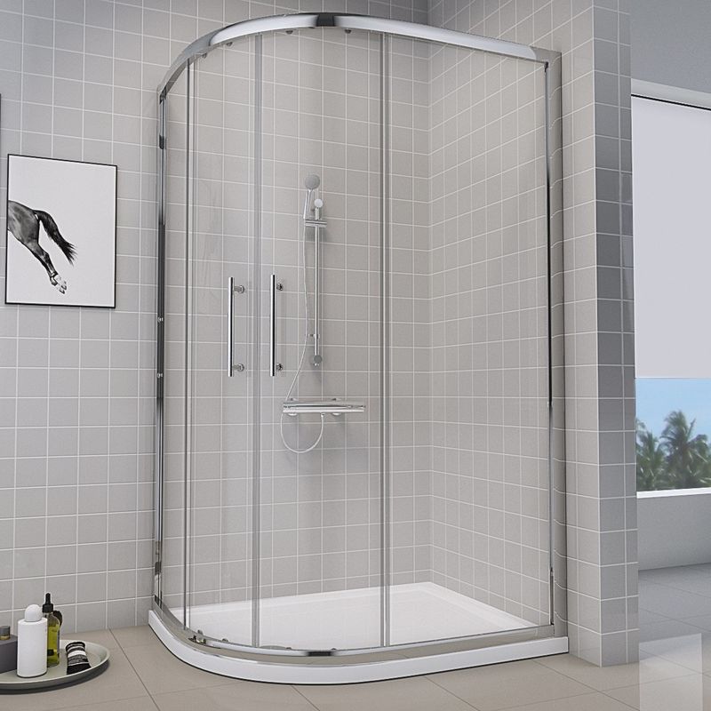 1000 x 800mm Offset Left Hand Quadrant Shower Enclosure with Easy Clean Glass - free Shower Tray & Waste - Aquariss