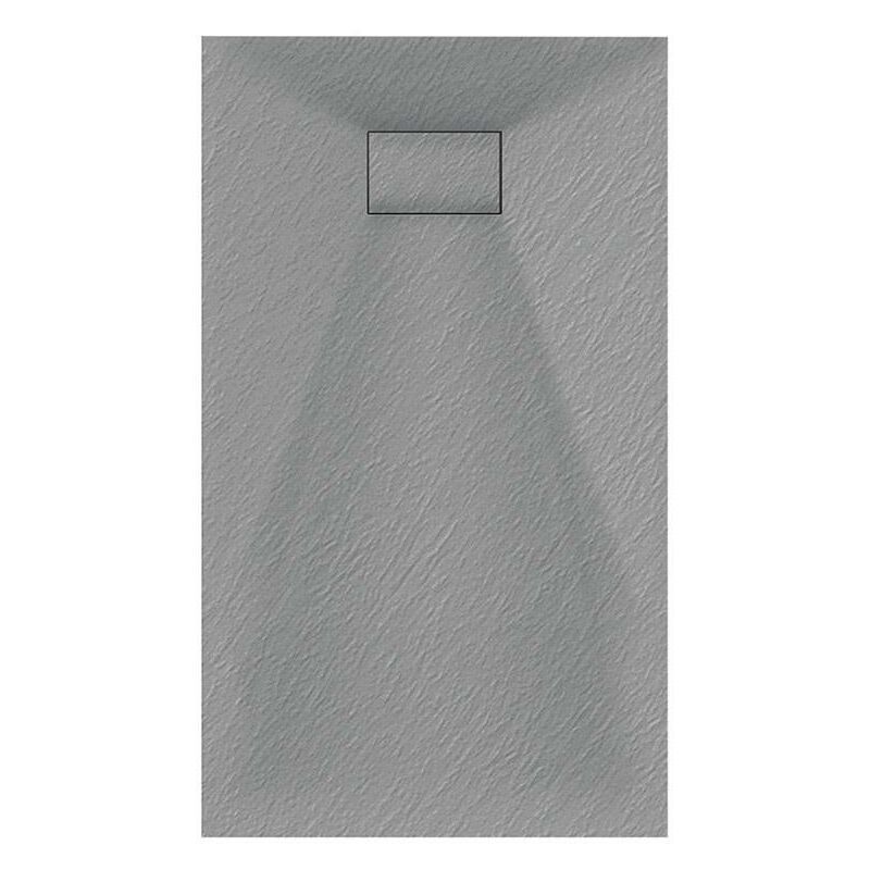 Aquarius - LevAqua Natural 900 x 1200mm Grey Rectangle Polymarble Textured Shower Tray AQLAN12090G - Grey