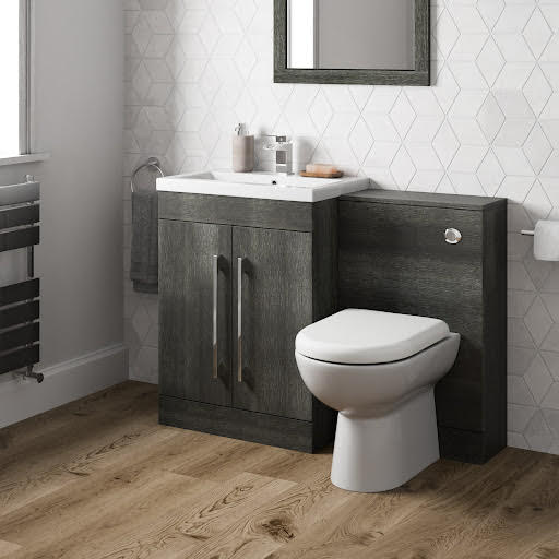Artis Breeze Grey Toilet & Basin Vanity Unit Combination with Doors 1100mm