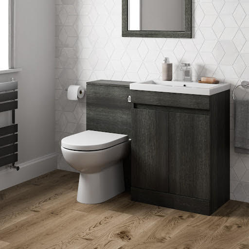 Artis Centro Toilet & Basin Vanity Unit Combination with Doors - 1100mm Charcoal Grey