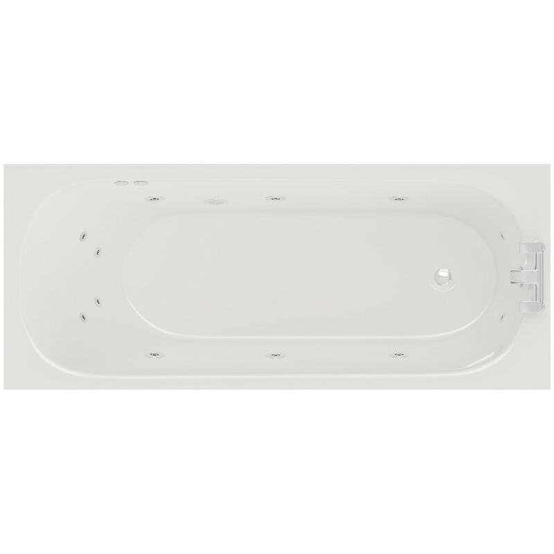 Wholesale Domestic Compact 1700mm x 700mm 12 Jet Chrome Flat Jet Single Ended Whirlpool Bath - White