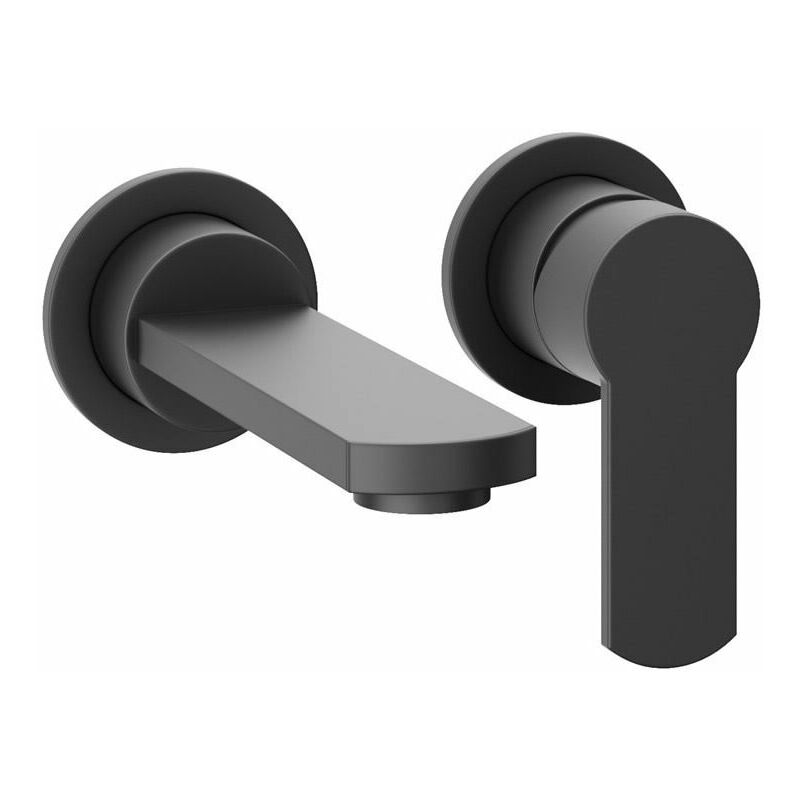 Wisp 2 Hole Wall Mounted Basin Mixer Tap - Matt Black - WP120WNM - Matt Black - Crosswater
