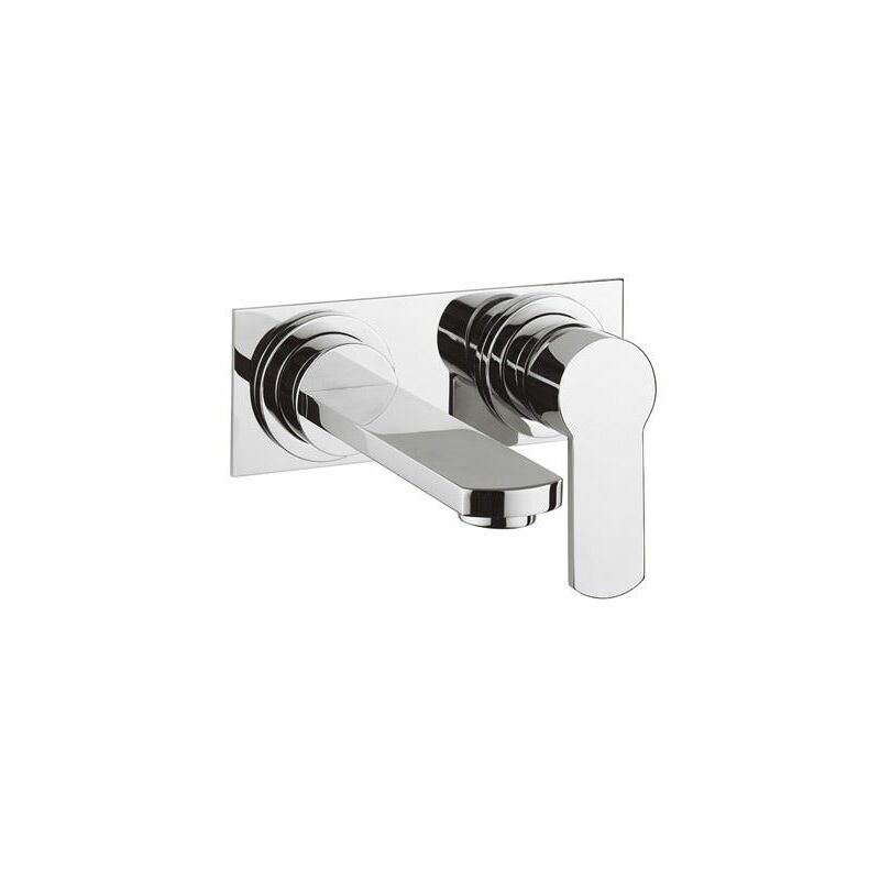 Wisp 2 Hole Wall Mounted Basin Mixer Tap Set With Back Plate - Chrome - WP121WNC - Chrome - Crosswater