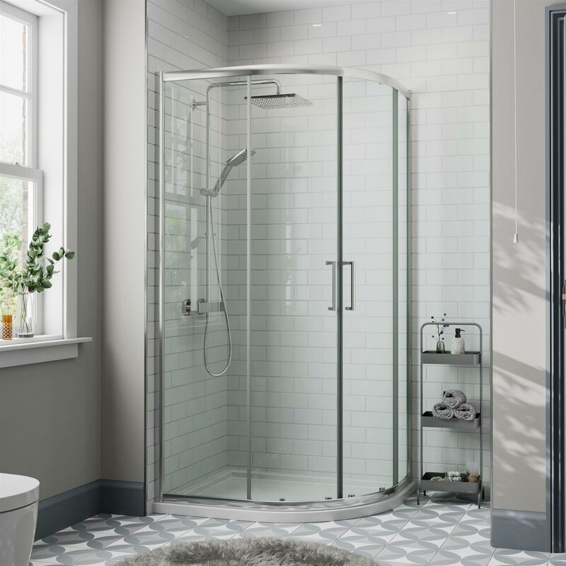 1000 x 1000mm Quadrant Shower Enclosure Walk In Cubicle Framed 8mm Safety Glass - Clear