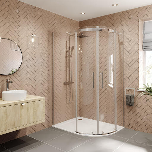 Diamond Frameless Offset Quadrant Shower Enclosure 1200 x 800mm (Right Hand) - 8mm