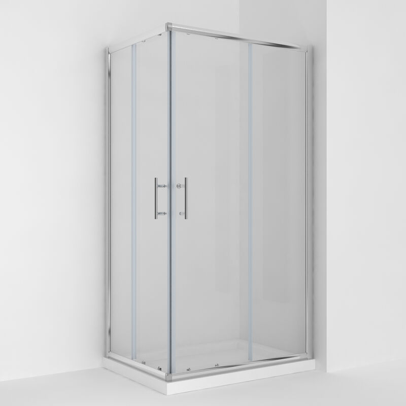 Wet Room 1200 x 1000 mm Sliding Corner Entry Door Cubicle - Elegant