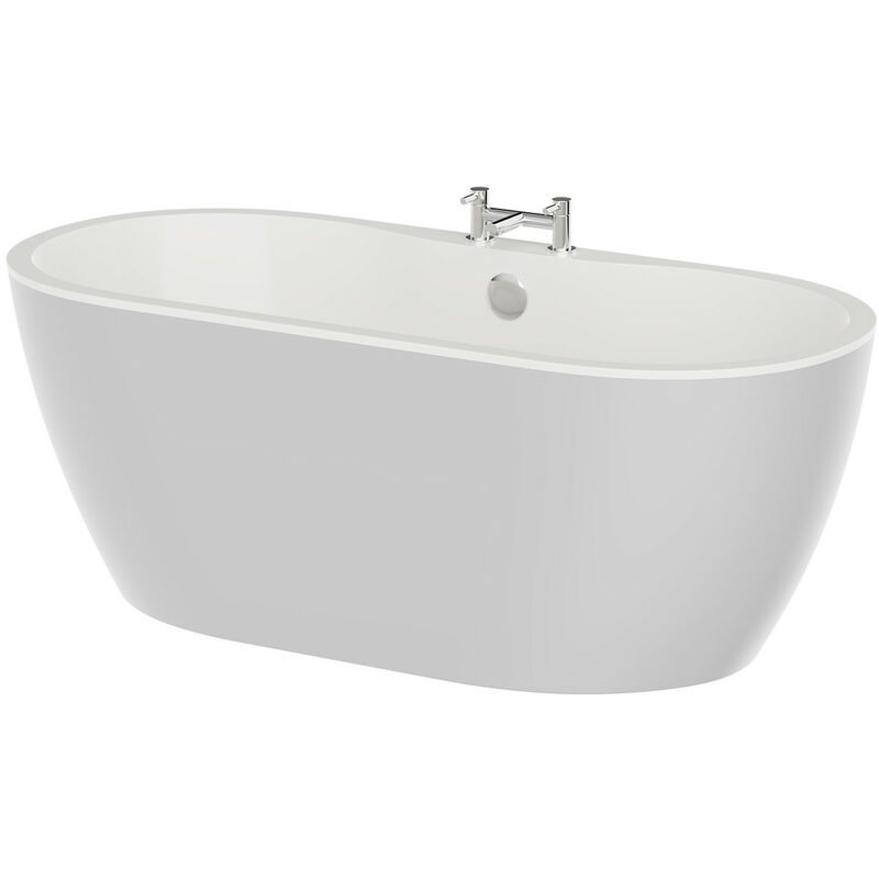 Wholesale Domestic Florence Light Grey 1550mm x 745mm Double Ended Freestanding Bath - Light Grey
