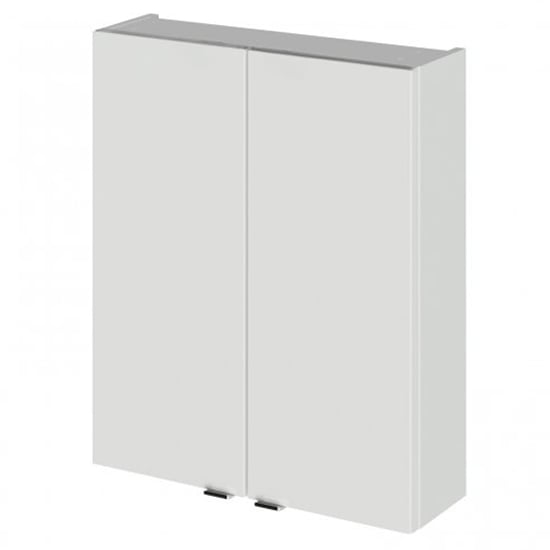 Fuji 50cm Bathroom Wall Unit In Gloss Grey Mist With 2 Doors