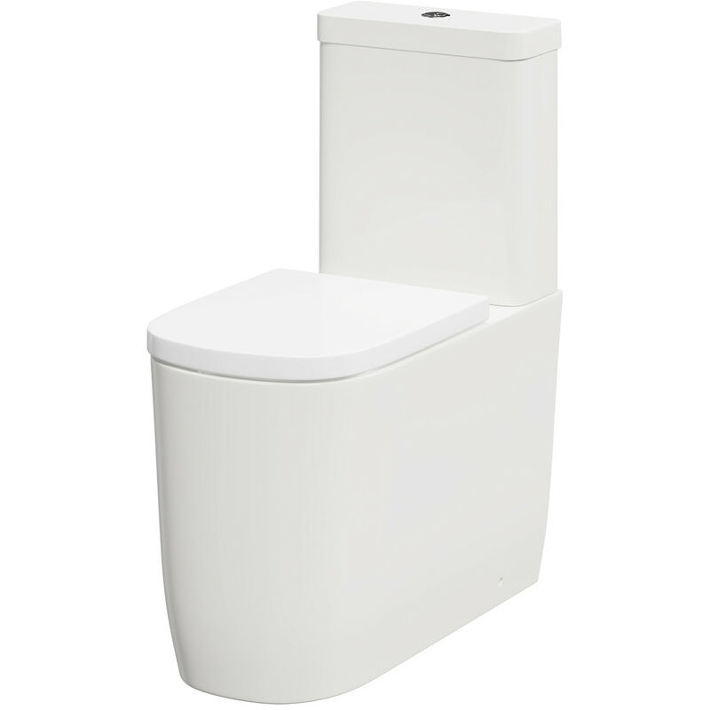 Wholesale Domestic Galata Closed Back Close Coupled Toilet with Soft Close Toilet Seat - White