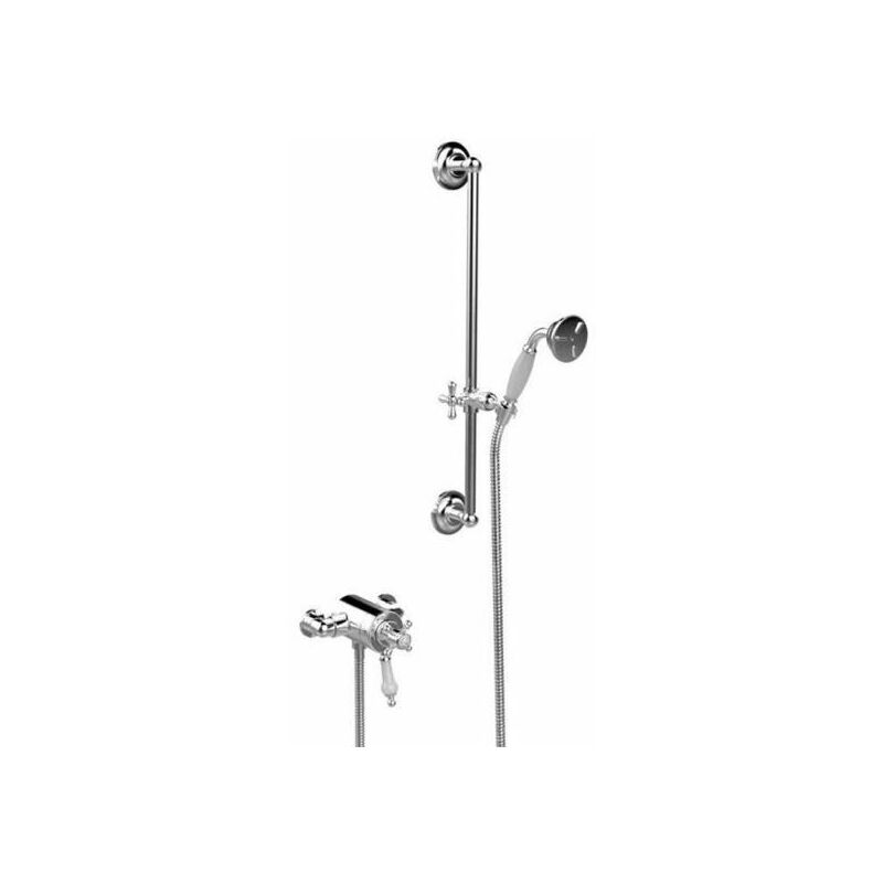 Heritage - Hartlebury Exposed Shower with Premium Flexible Riser Kit - Chrome - SHDDUAL09 - Chrome