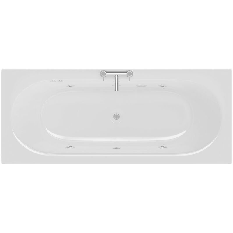 Wholesale Domestic Metropole 1800mm x 800mm 6 Jet Chrome Flat Jet Double Ended Whirlpool Bath - White
