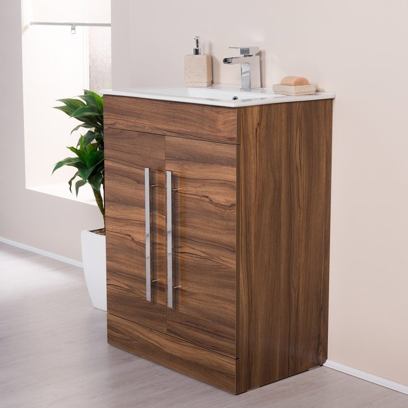 Walnut 600mm Vanity Unit & Basin