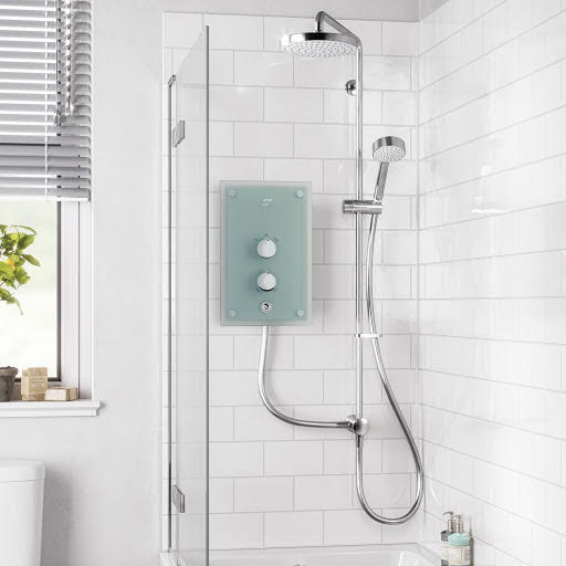 Mira Azora 9.8kW Dual Thermostatic Electric Shower Frosted Glass 1.1634.156