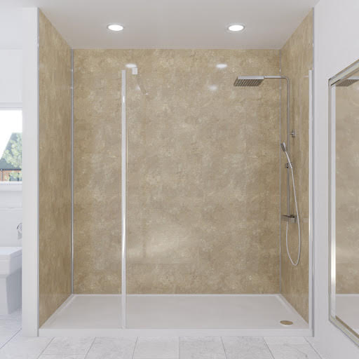 Multipanel Classic Travertine Wall Panels 2400mm 3 Wall - 900, 1200 & 900mm