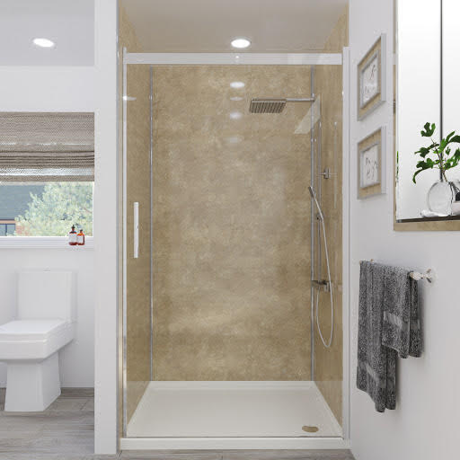 Multipanel Classic Travertine Wall Panels 2400mm 3 Wall - 900, 900 & 900mm