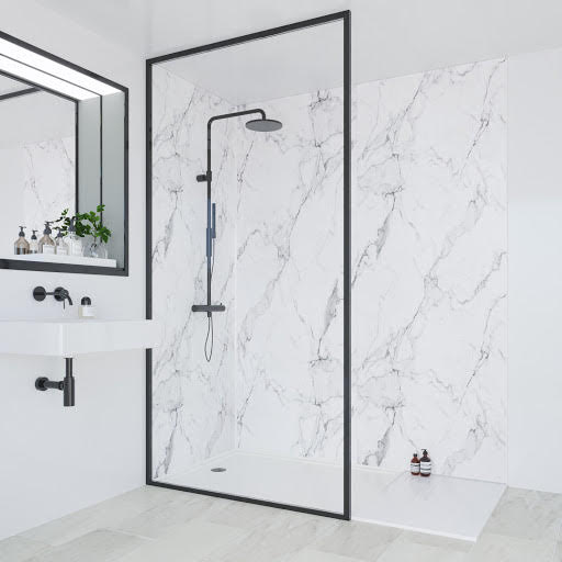 Multipanel Linda Barker Calacatta Marble Wall Panels 2400mm 2 Wall - 1200 & 900mm