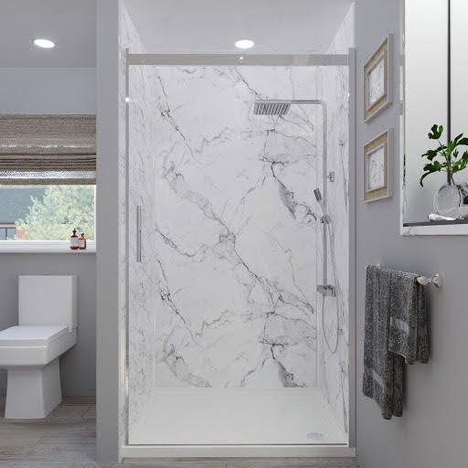 Multipanel Linda Barker Calacatta Marble Wall Panels 2400mm 3 Wall - 900, 1200 & 900mm