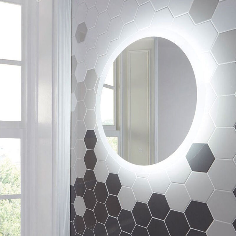Lunar led Bathroom Mirror with Demister Pad 800mm Diameter - Orbit ...