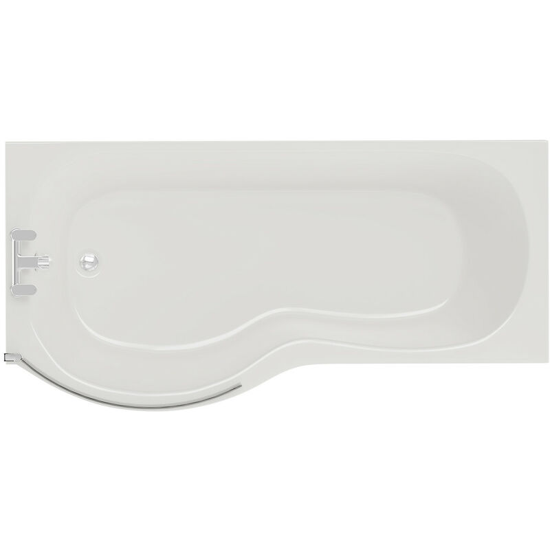 Wholesale Domestic Plage 1500mm Left Hand P Shaped Shower Bath with Bath Screen and Front Bath Panel - White