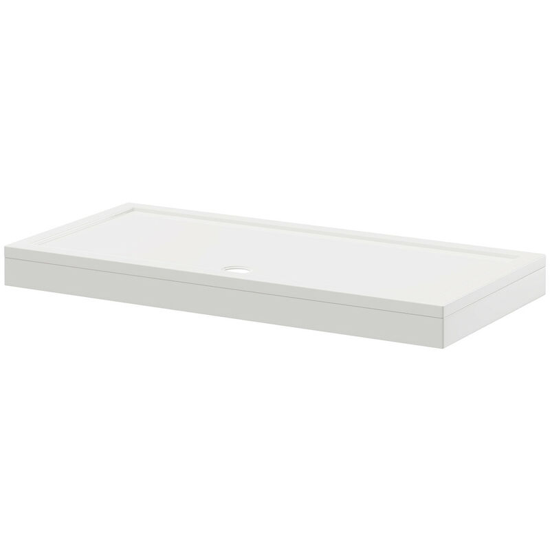 Wholesale Domestic Pearlstone 1600mm x 760mm x 40mm Rectangular Shower Tray and Plinth - White