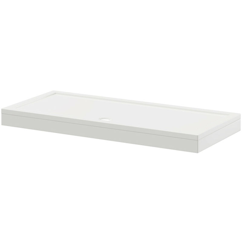 Wholesale Domestic Pearlstone 1700mm x 760mm x 40mm Rectangular Shower Tray and Plinth - White