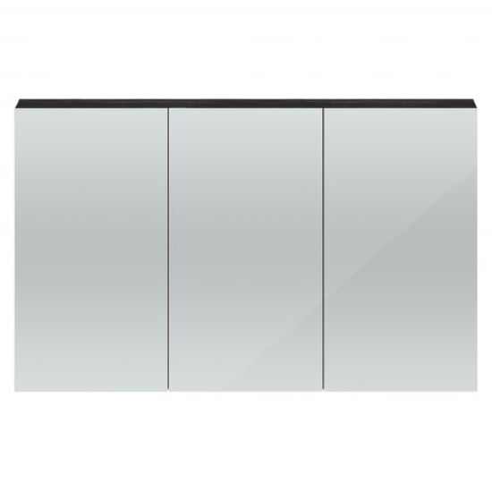Quincy 135cm Mirrored Cabinet In Hacienda Black With 3 Doors