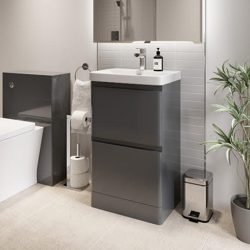 Regis Grey Free Standing Vanity Unit - 500mm Width