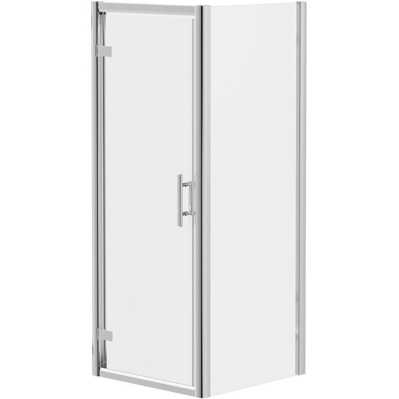 Wholesale Domestic Series 8 Plus Chrome 900mm x 900mm Hinged Door Shower Enclosure - Silver