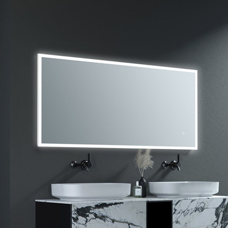 Luca Surround-Lit led Bathroom Mirror with Demister Pad 800mm h x 600mm ...