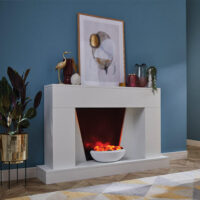 Suncrest Kimberley Remote Control White 2kW Electric Fire Suite