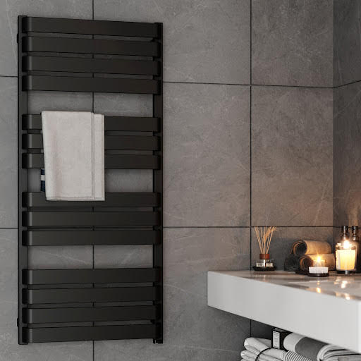 Terma Warp T One Electric Towel Rail Matt Black 1110 x 500mm